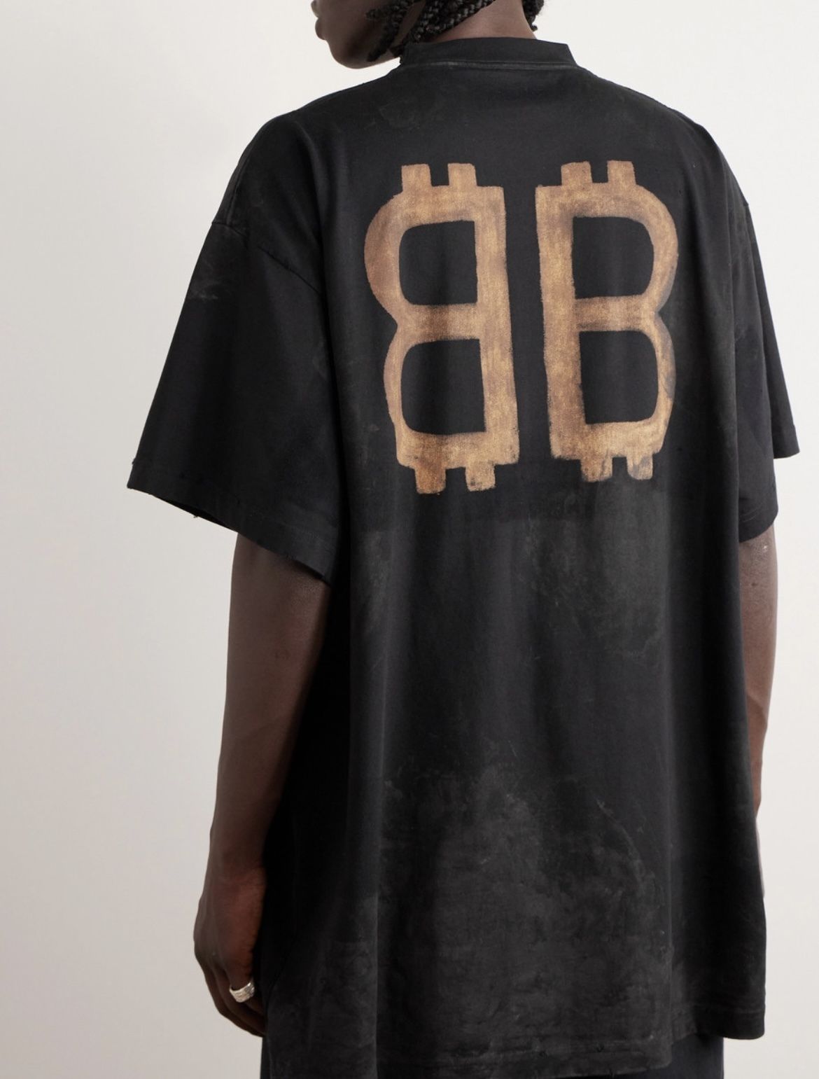 BALENCIAGA オーバーサイズ ロゴ プリント コットン Tシャツ