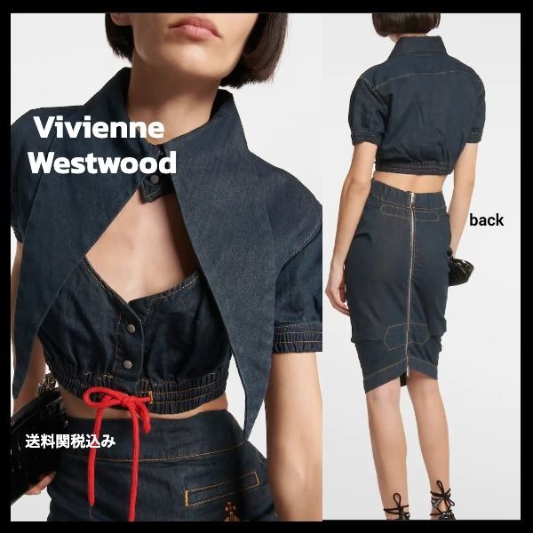 送料関税込☆Vivienne Westwood☆クロップドデニムカットトップ
