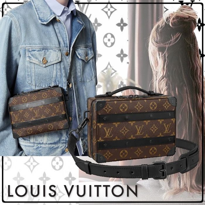 ルイヴィトン LOUIS VUITTON ハンドル ソフトトランク M45935 モノグラムマカサー カバン ショルダーバッグ モノグラムマカサーキャンバス ブラウン