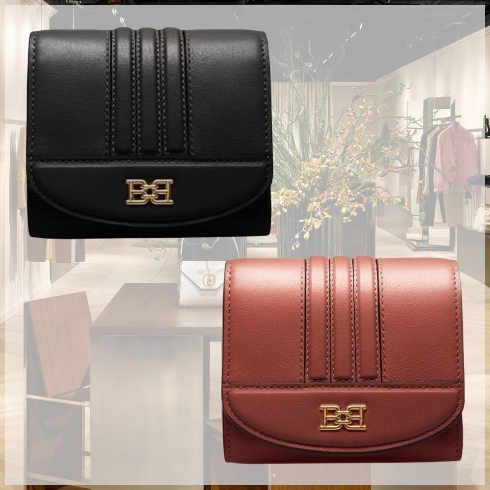 華やか バリー 三つ折り財布 Blessy Bチェーン Ballyストライプ