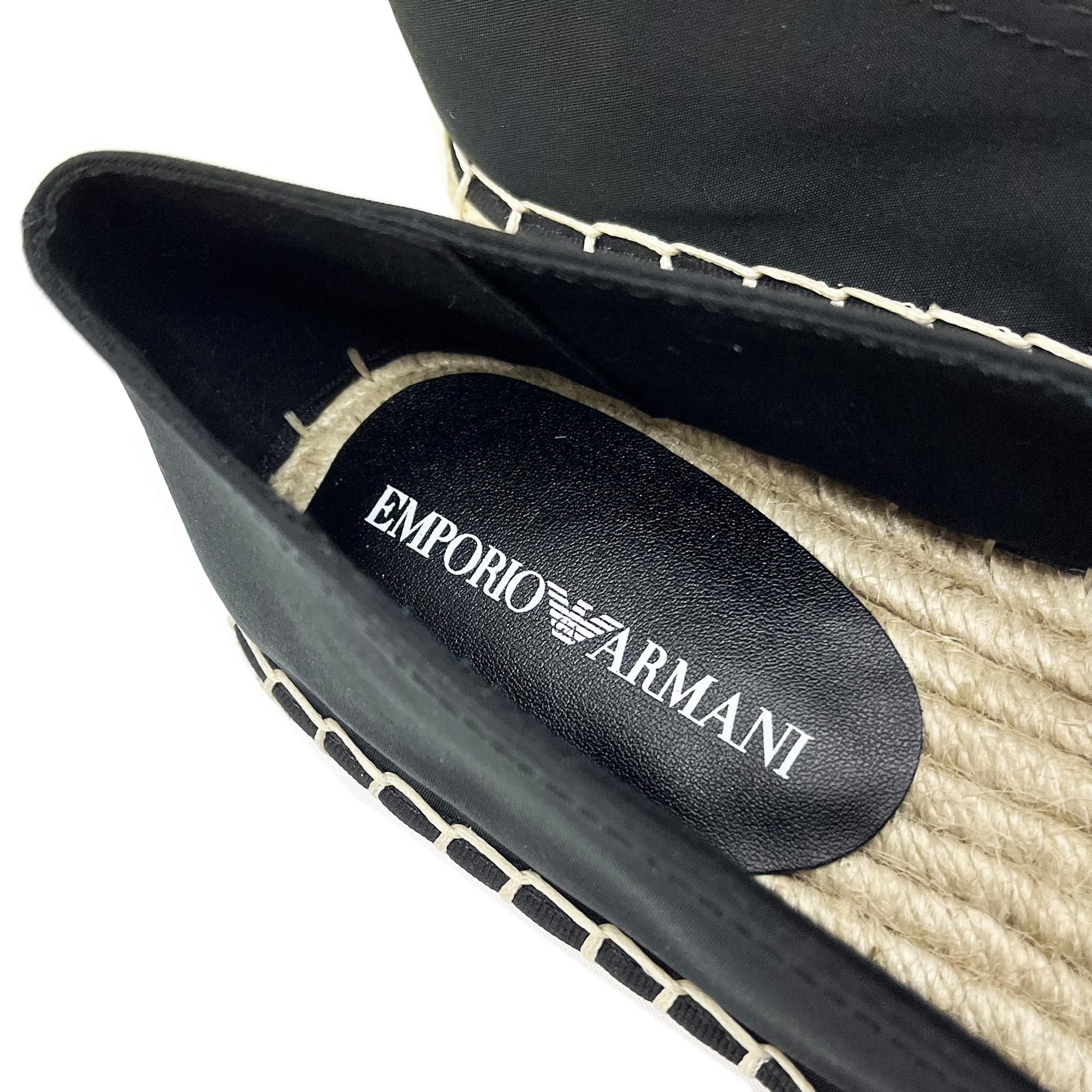 EMPORIO ARMANI XVSS03 XN742 K001 エスパドリーユ BLACK(新品) EMPORIO ARMANI XVSS03 XN742 K001 エスパドリーユ BLACK(新品