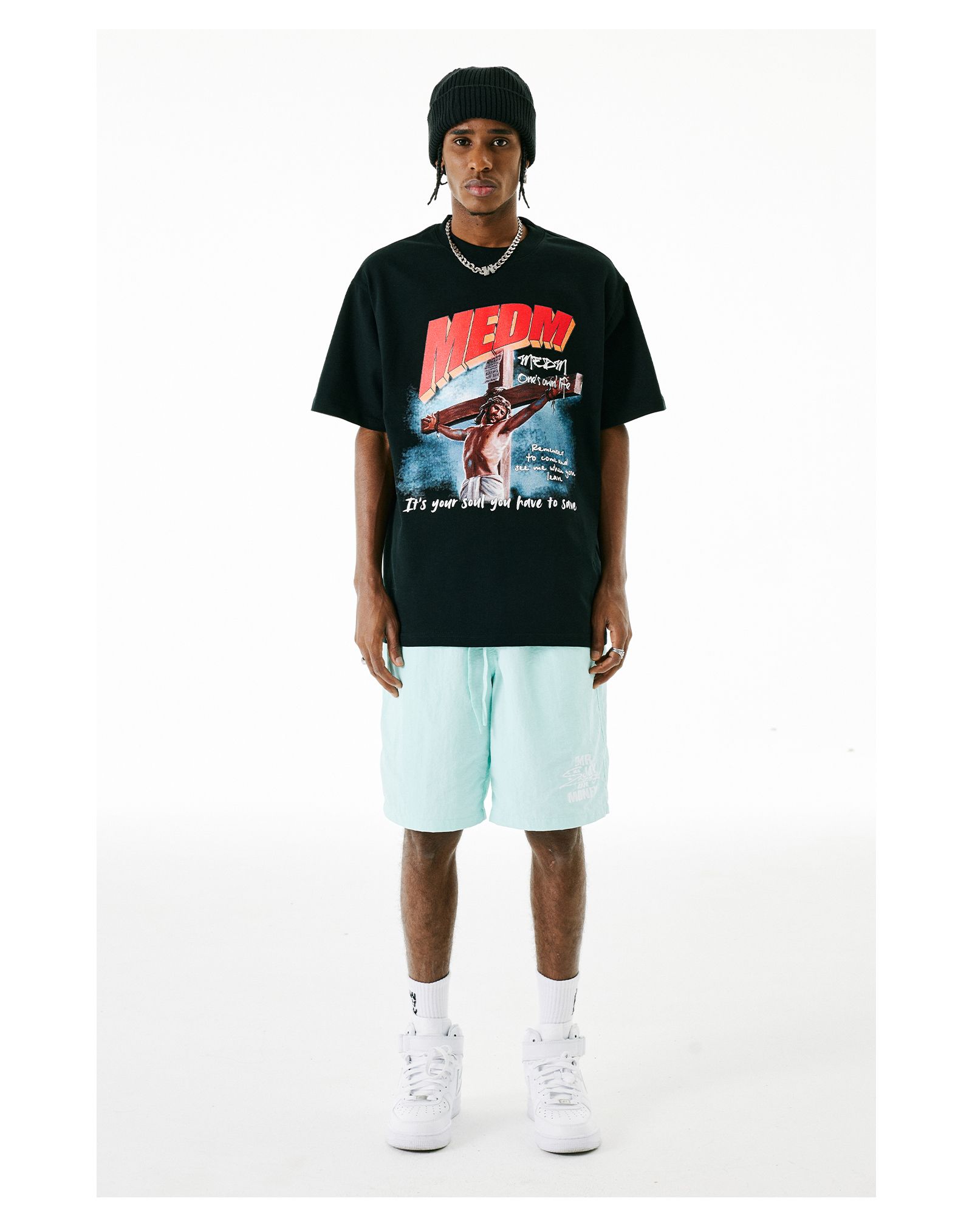 MEDM Tシャツ プリント 綿 ストリート カジュアル ゴシック 人気 MEDM Tシャツ プリント 綿 ストリート カジュアル ゴシック 人気