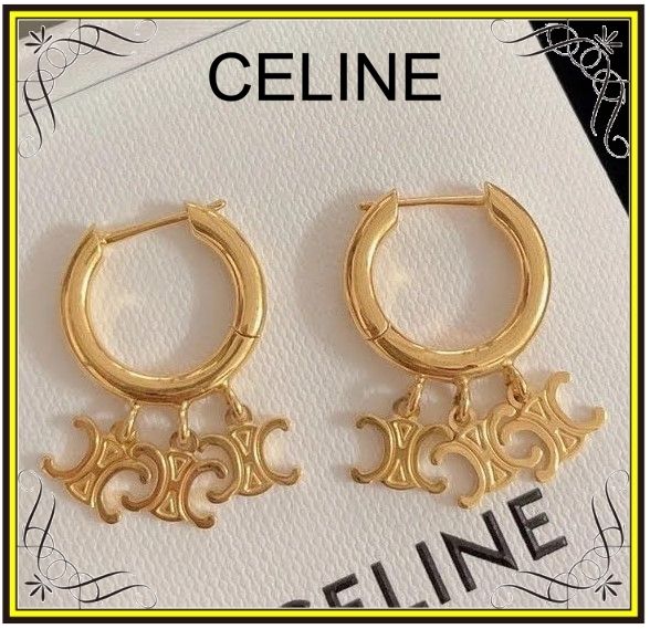 CELINE】セリーヌ トリオンフ トリオ フープ ピアス (CELINE/ピアス