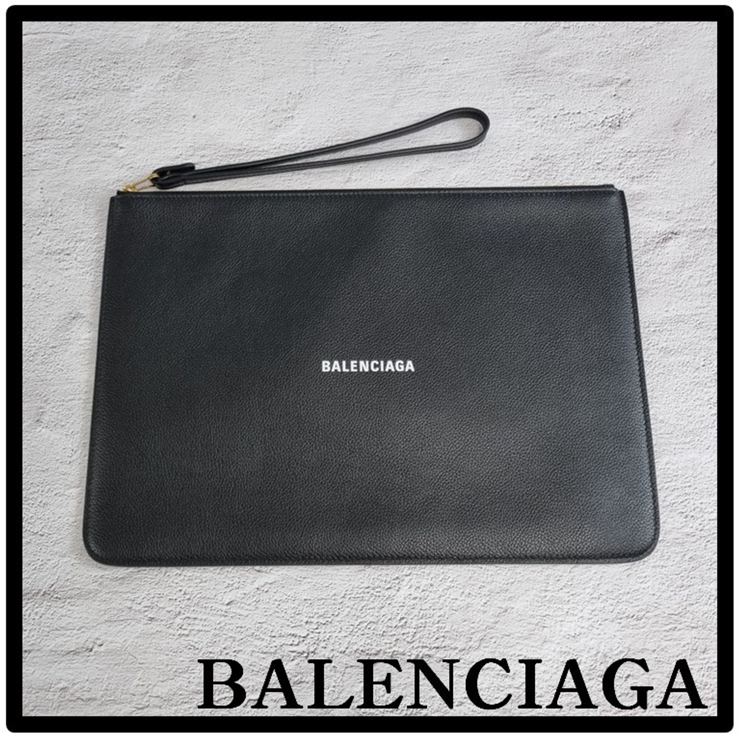 ☆関税込☆BALENCIAGA☆ロゴ クラッチバッグ シンプル メンズ 
