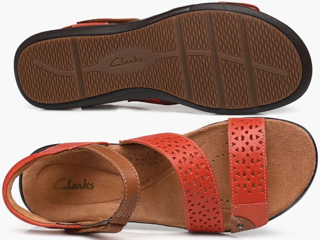 CLARKS ウェッジ ストラップ サンダル 軽量 ベルクロ レザー CLARKS ストラップ サンダル 軽量 レザー ベルクロ ウエッジ