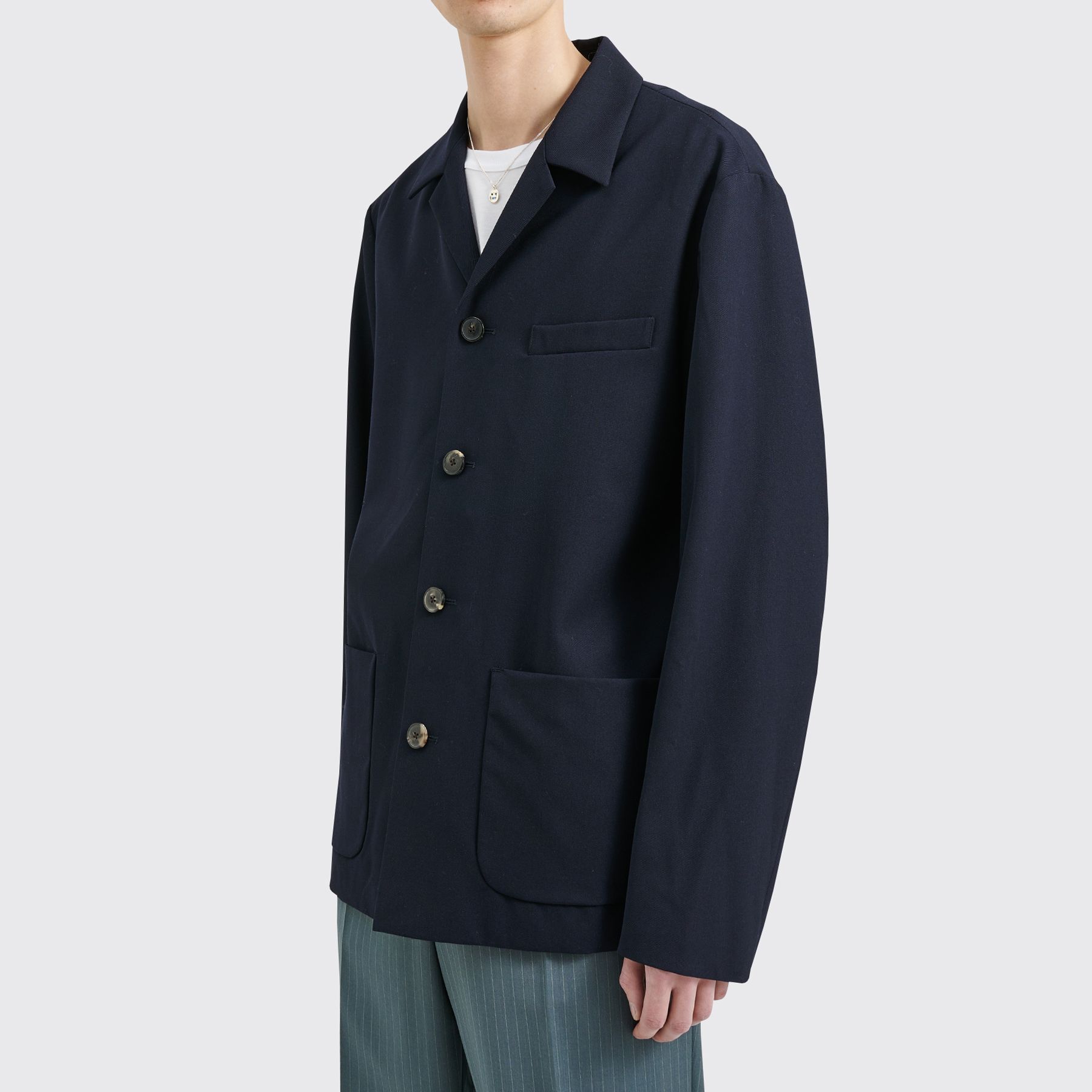 DRIES VAN NOTEN】SS23☆ウールブレンド ジャケット Navy (Dries