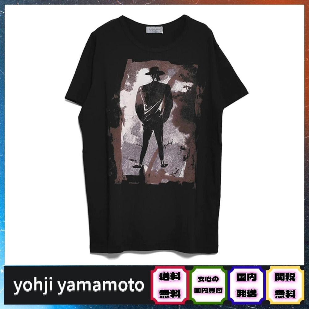 送料込【Yohji Yamamoto】社長柄半袖D/BLACK〈数量限定〉 (Yohji