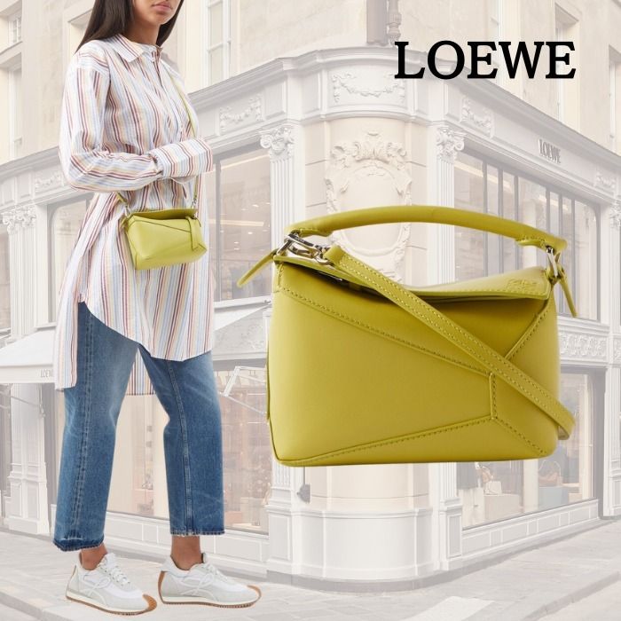 【Loewe】パズルエッジレザーショルダーバッグ パズルエッジ バッグ ラージ（グレインカーフ） ブラウン - LOEWE
