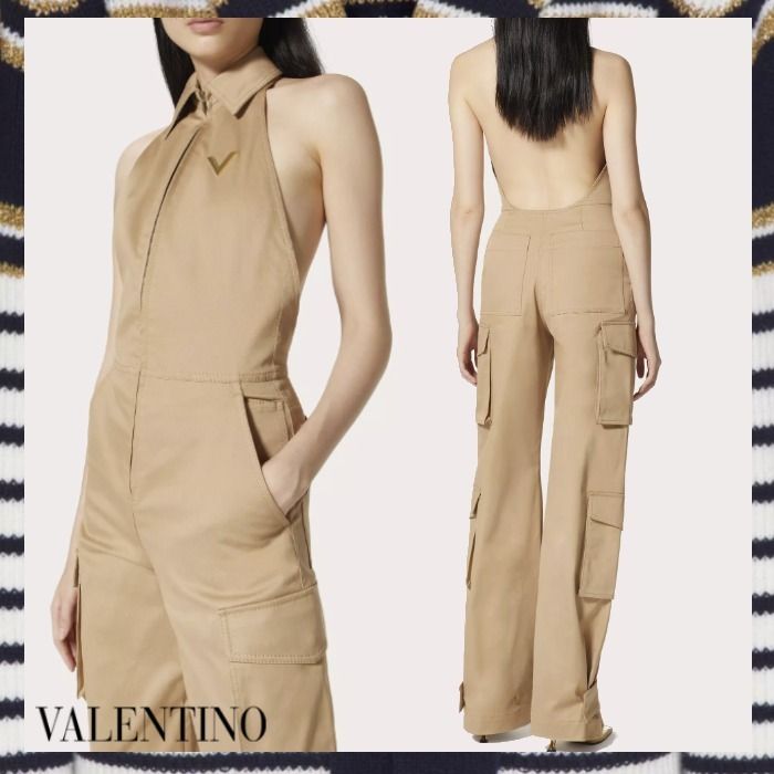 Valentino《ジャンプスーツ》ベージュ ストレッチコットン 直営