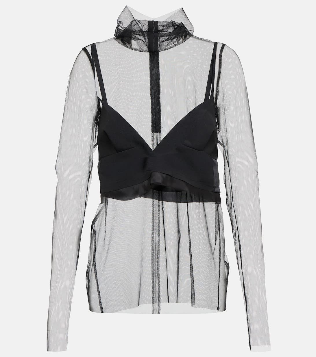 sacai セミシアーモックネックトップ