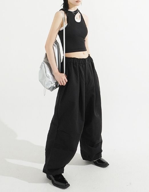【KIXI】★(UNISEX) Balloon Cotton String Pintuck Pants KIXI】☆(UNISEX) Balloon Cotton String Pintuck Pants (KIXI