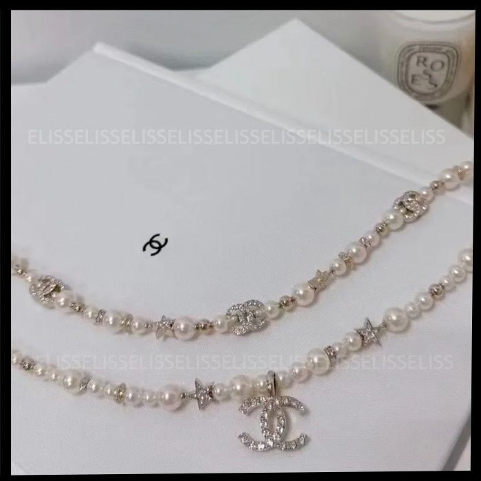 華やか星とパールが可愛い】CHANEL CCロゴロゴネックレス