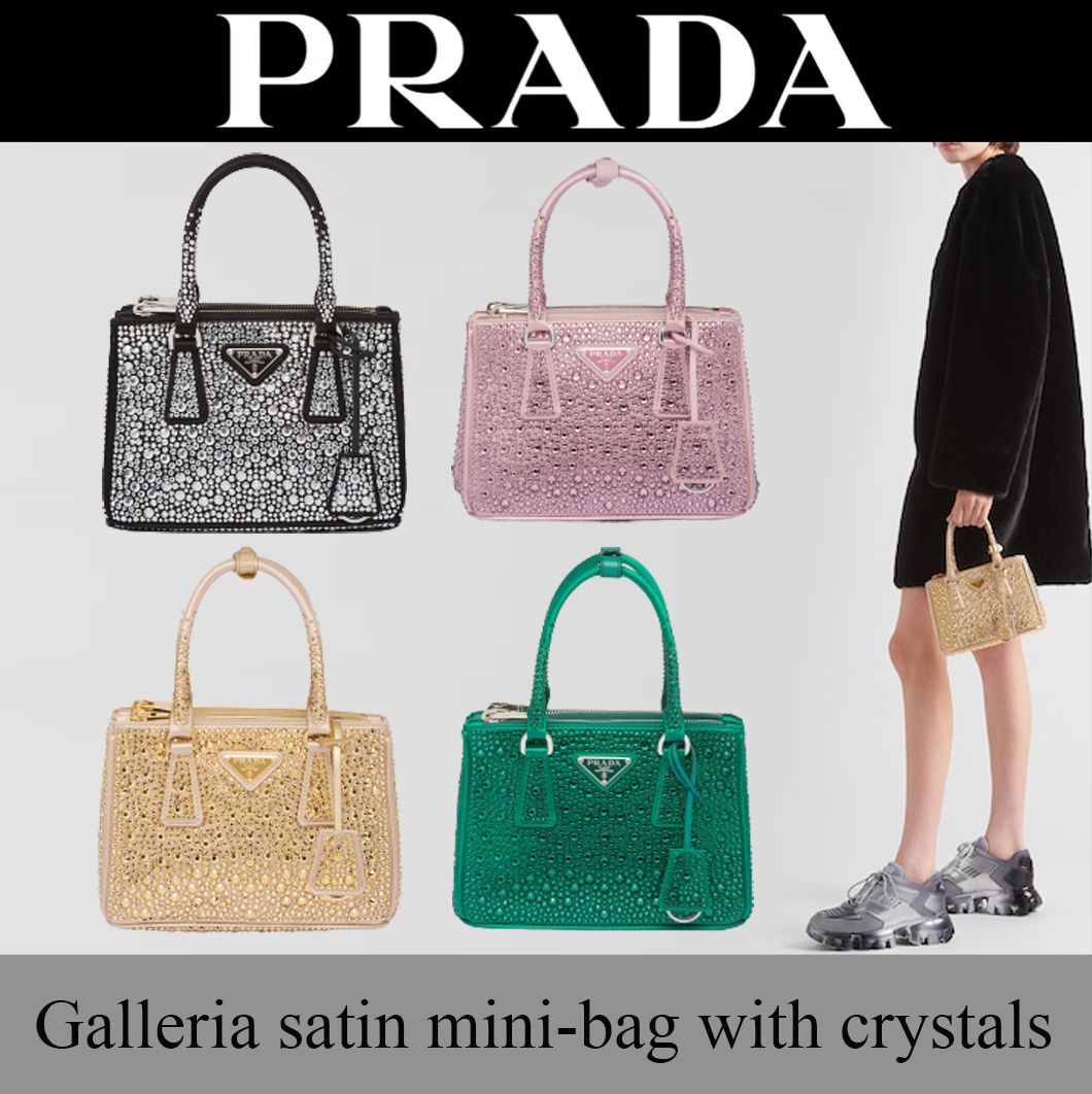 PRADA】プラダ ガレリア クリスタル サテン ミニバッグ (PRADA PRADA】プラダ ガレリア クリスタル サテン ミニバッグ (PRADA