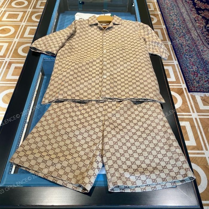 すぐ届く Gucci グッチ リネン シャツ ショーツ セットアップ (GUCCI