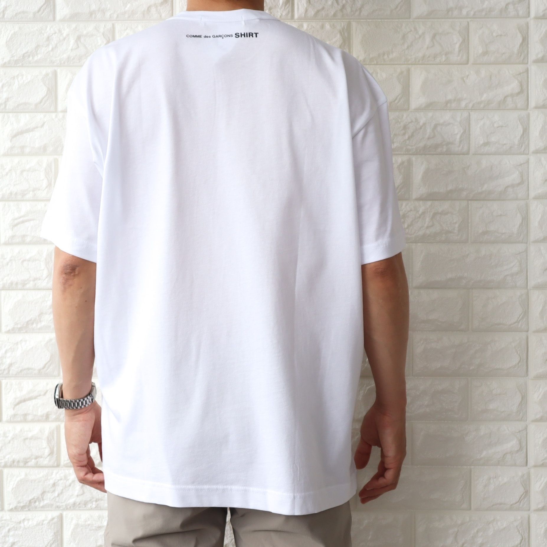 COMME DES GARCONS 半袖 バックロゴ Tシャツ カットソー FK-T015 コムデギャルソン オーバーサイズ バックロゴ 半袖 Tシャツ