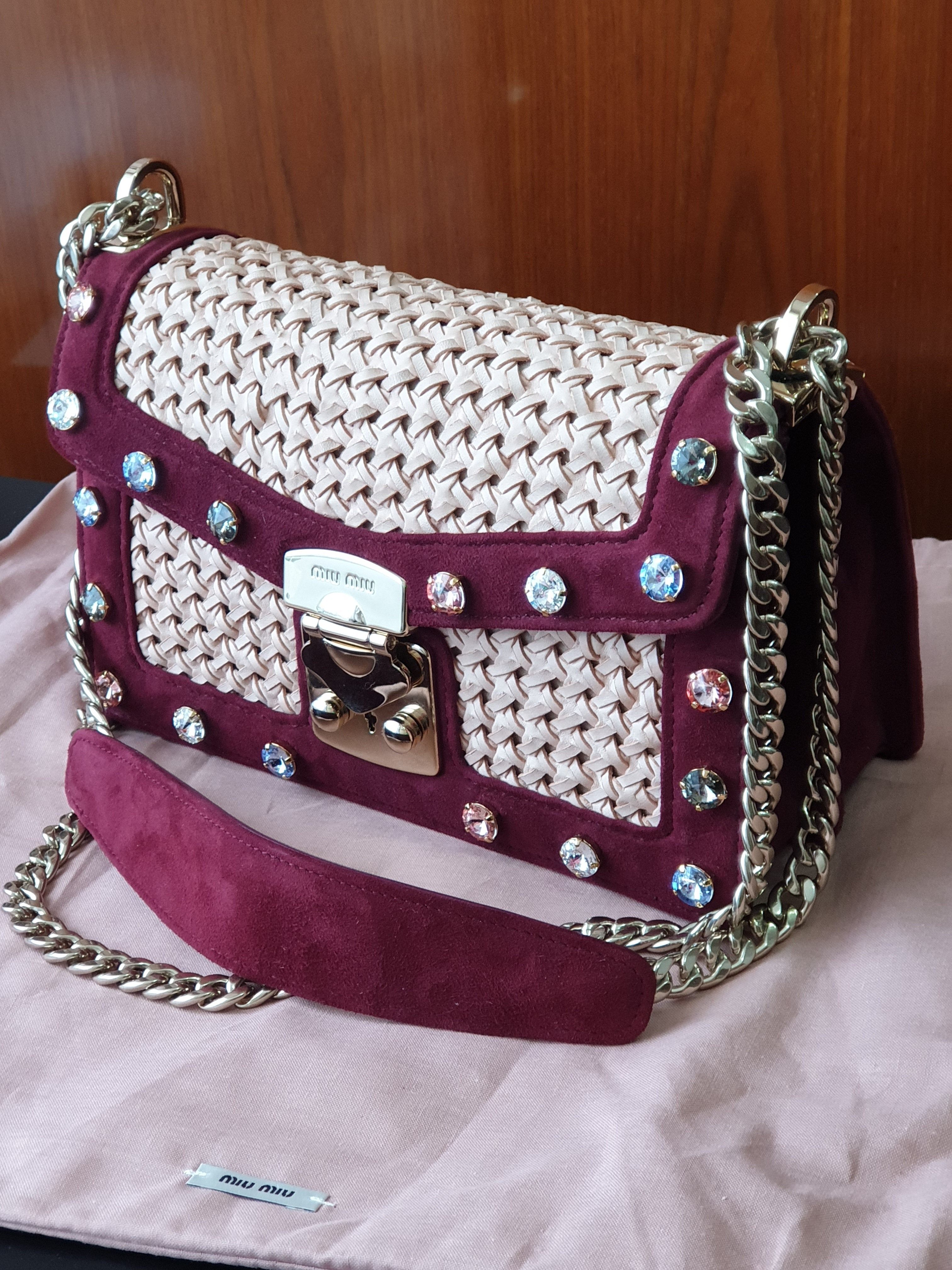 MIUMIU♡ミュウミュウシルバークリスタルスタッズショルダー