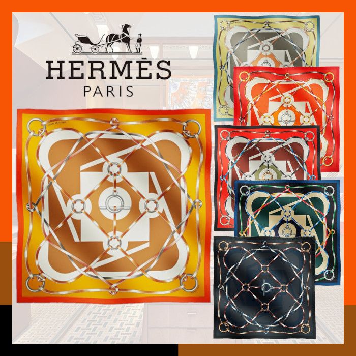HERMES 最新作 お洒落スカーフ カレ90 シルク Figure Artistique