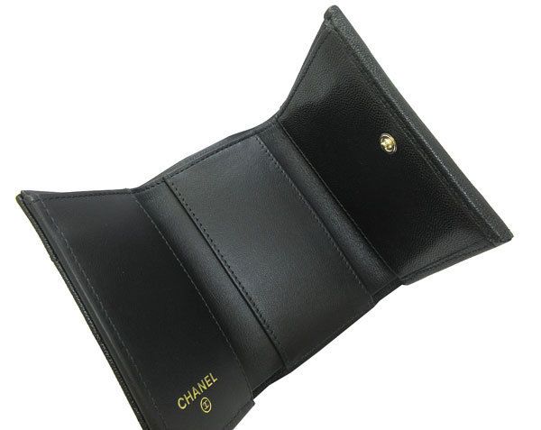 CHANEL スモールウォレット 財布 キャビア 黒 GD金具 AP2962