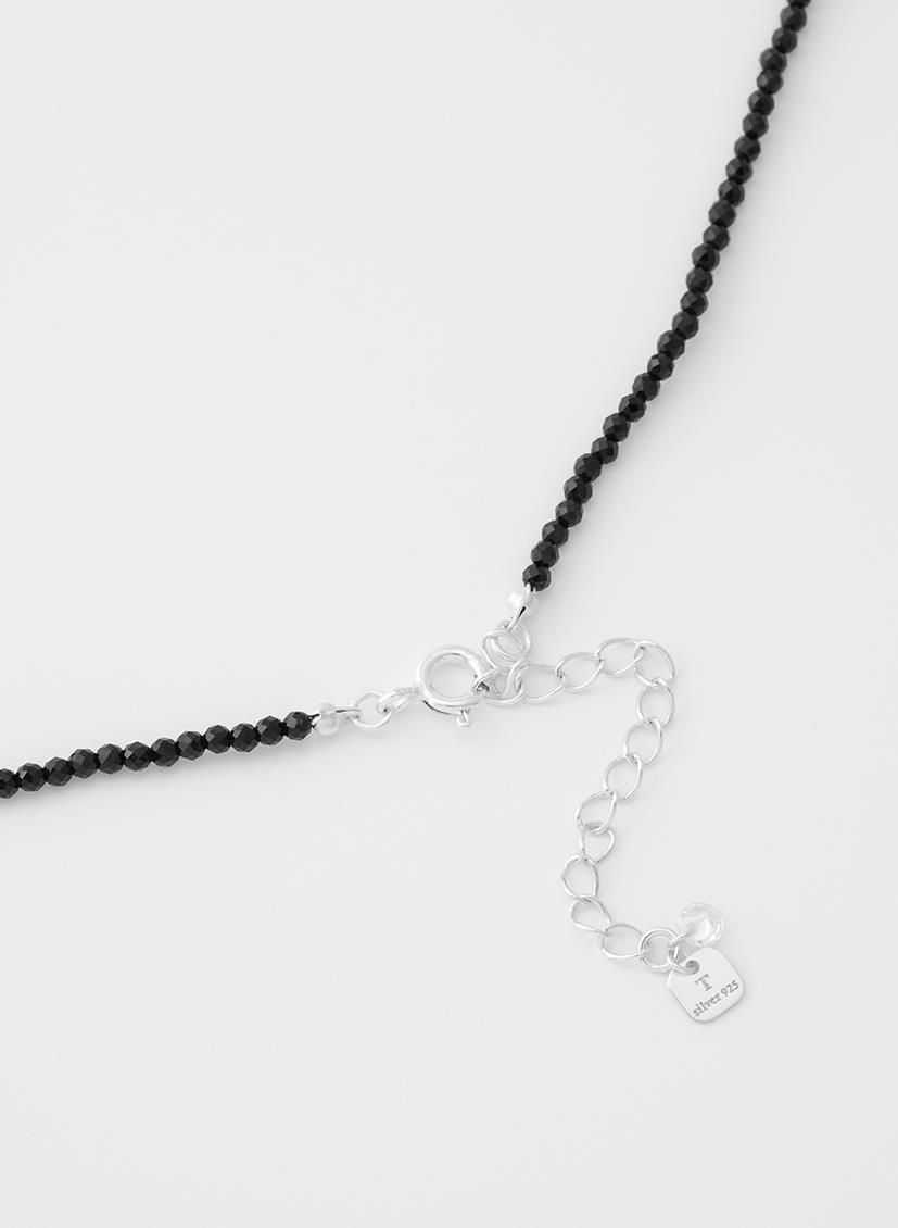 韓国発【TATIANA】(Silver925) Beads Ribbon Necklace (TATIANA