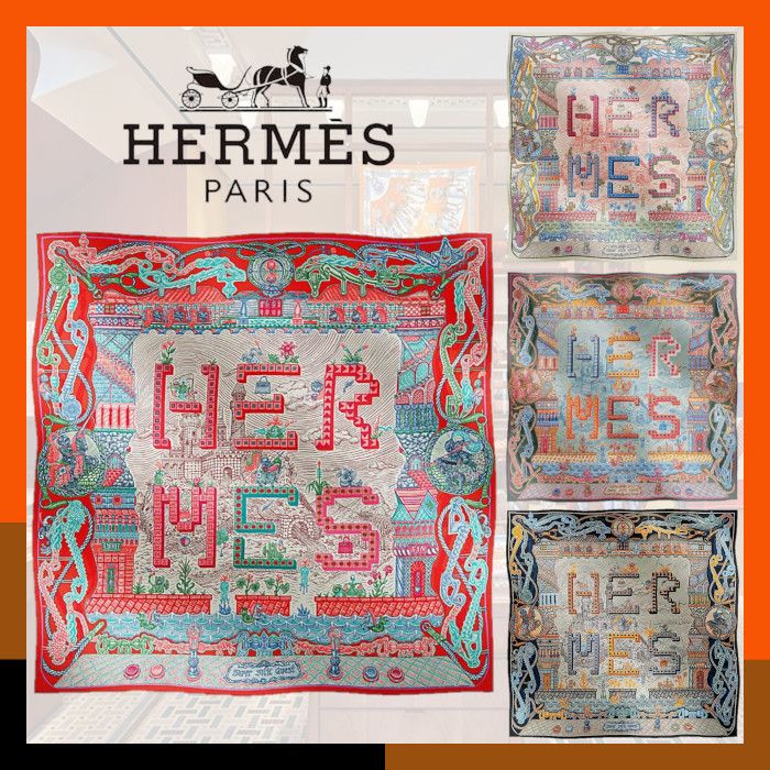 コーデのポイントに】HERMES カレ90 スーパー シルク クエスト