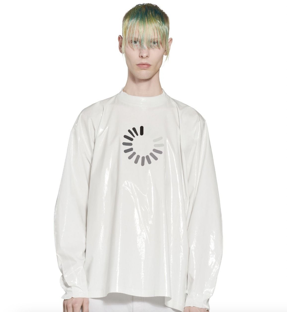 ●送料込●BALENCIAGA●404 Error Loading 長袖シャツ BALENCIAGA】LOADING ERROR MISPLACED NECKLINE 長袖Tシャツ