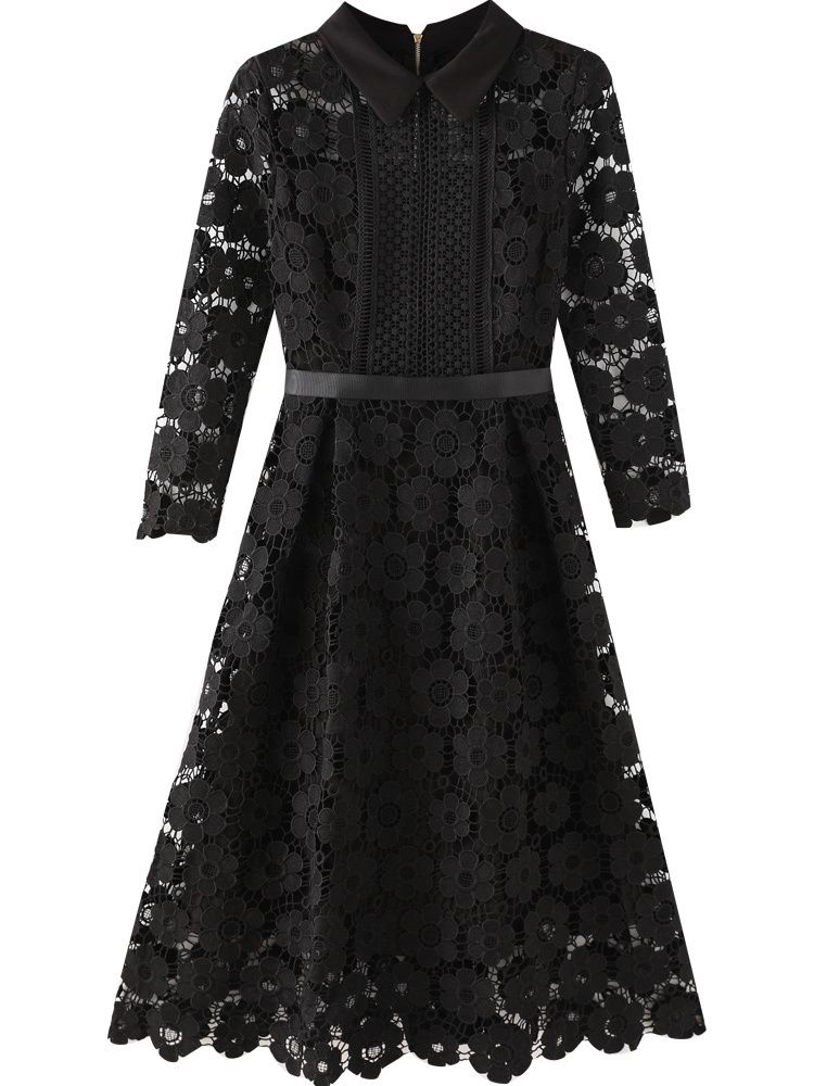 花柄 レース ワンピース ドレス ハイウエスト Aライン cr0247 花柄 レース ワンピース ドレス ハイウエスト Aライン cr0247