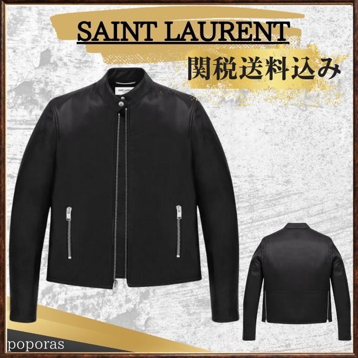 SAINT LAURENT キース レーサー ジャケット ブラック レザー (Saint SAINT LAURENT キース レーサー ジャケット ブラック レザー (Saint