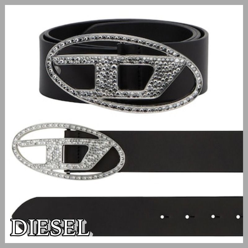 美品✨DIESEL カウレザー 1DR ブラック Dロゴ ベルト