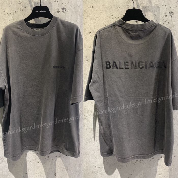 送料関税込み★BALENCIAGA★ロゴ コットンTシャツ BALENCIAGA ロゴ プリント コットン Tシャツ 人気