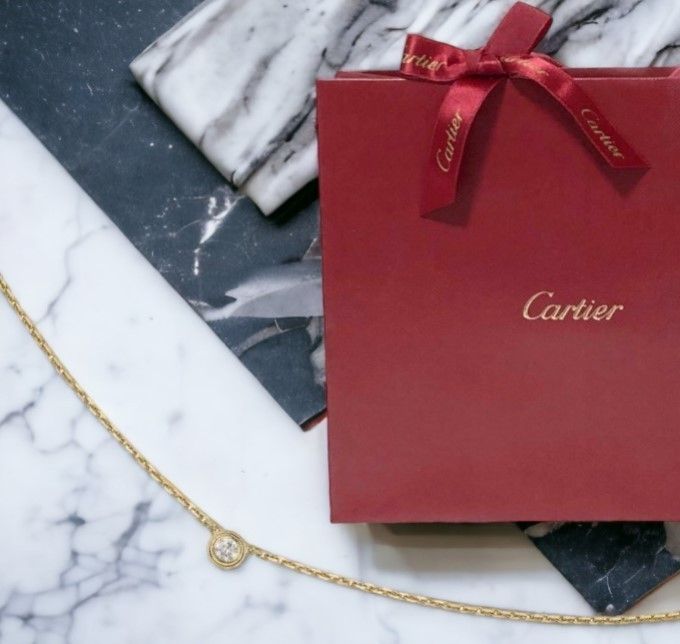 直営 Cartier 高貴な輝き カルティエ ダムール ネックレス XS
