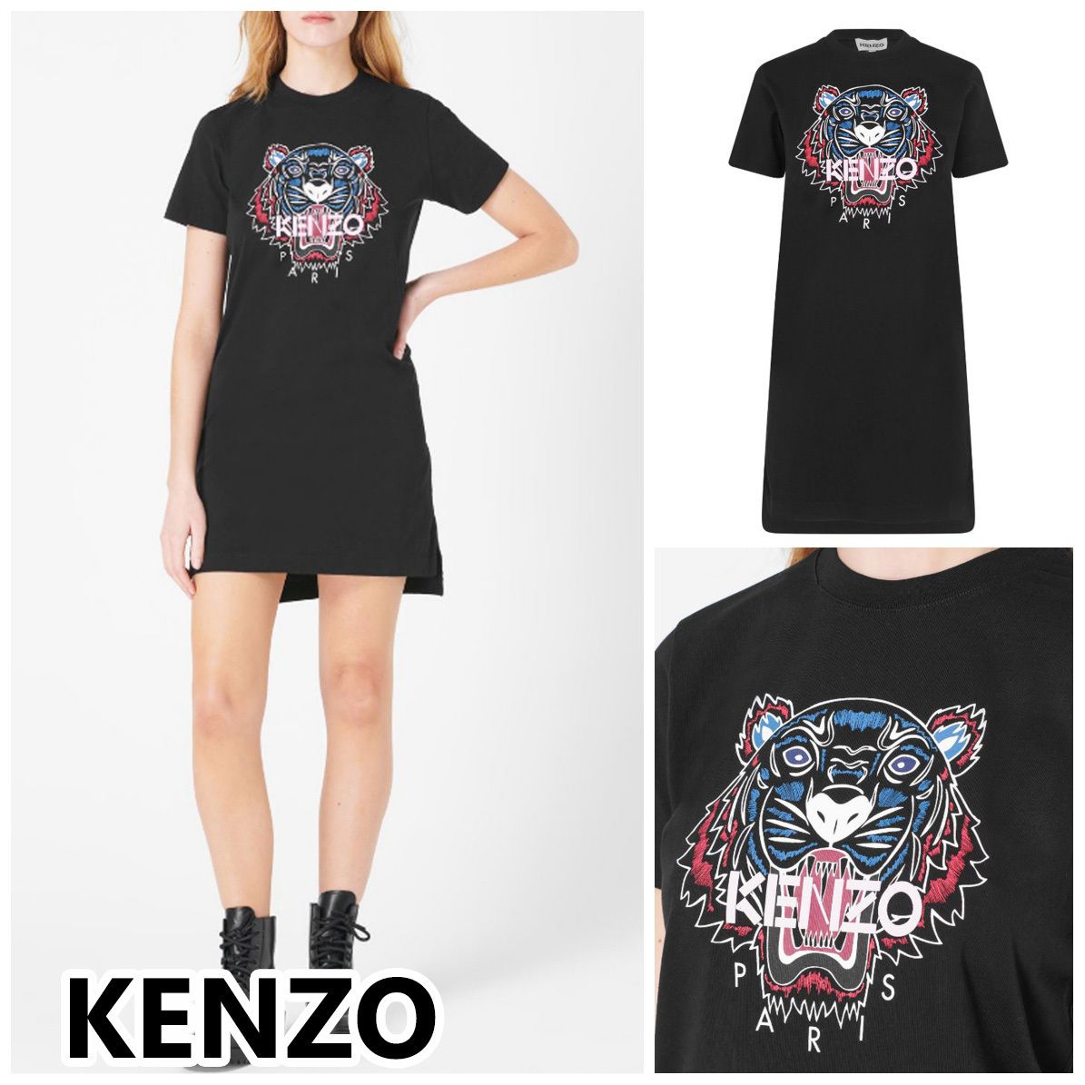 人気☆KENZO☆タイガーロゴ Tシャツワンピ【英国発】 (KENZO