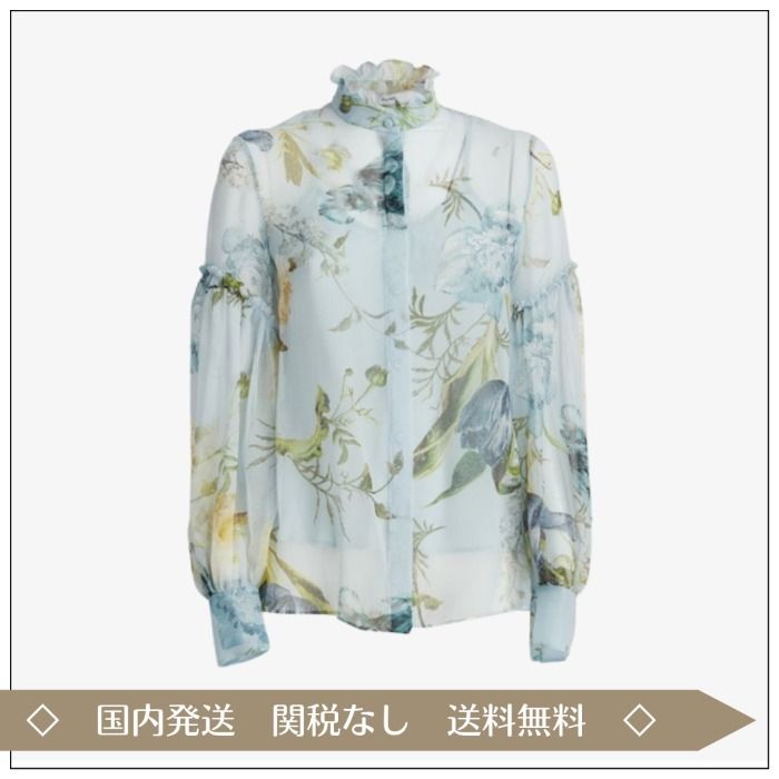 ☆ERDEM☆ 長袖フリル付き シルクシフォン ブラウス (ERDEM/ブラウス