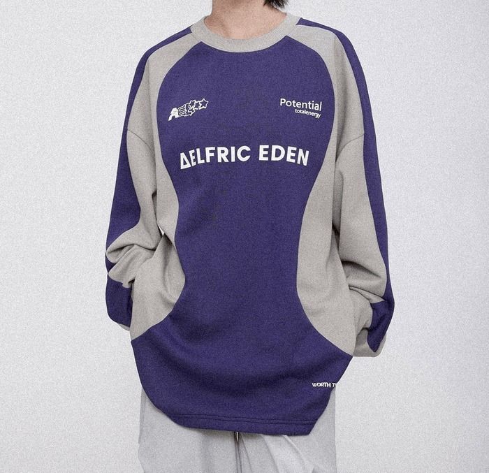 ◆Aelfric Eden◆ユニセックス レタープリント Tシャツ 送料込 Aelfric Edenヴィンテージレタープリントスウェットシャツ送料込