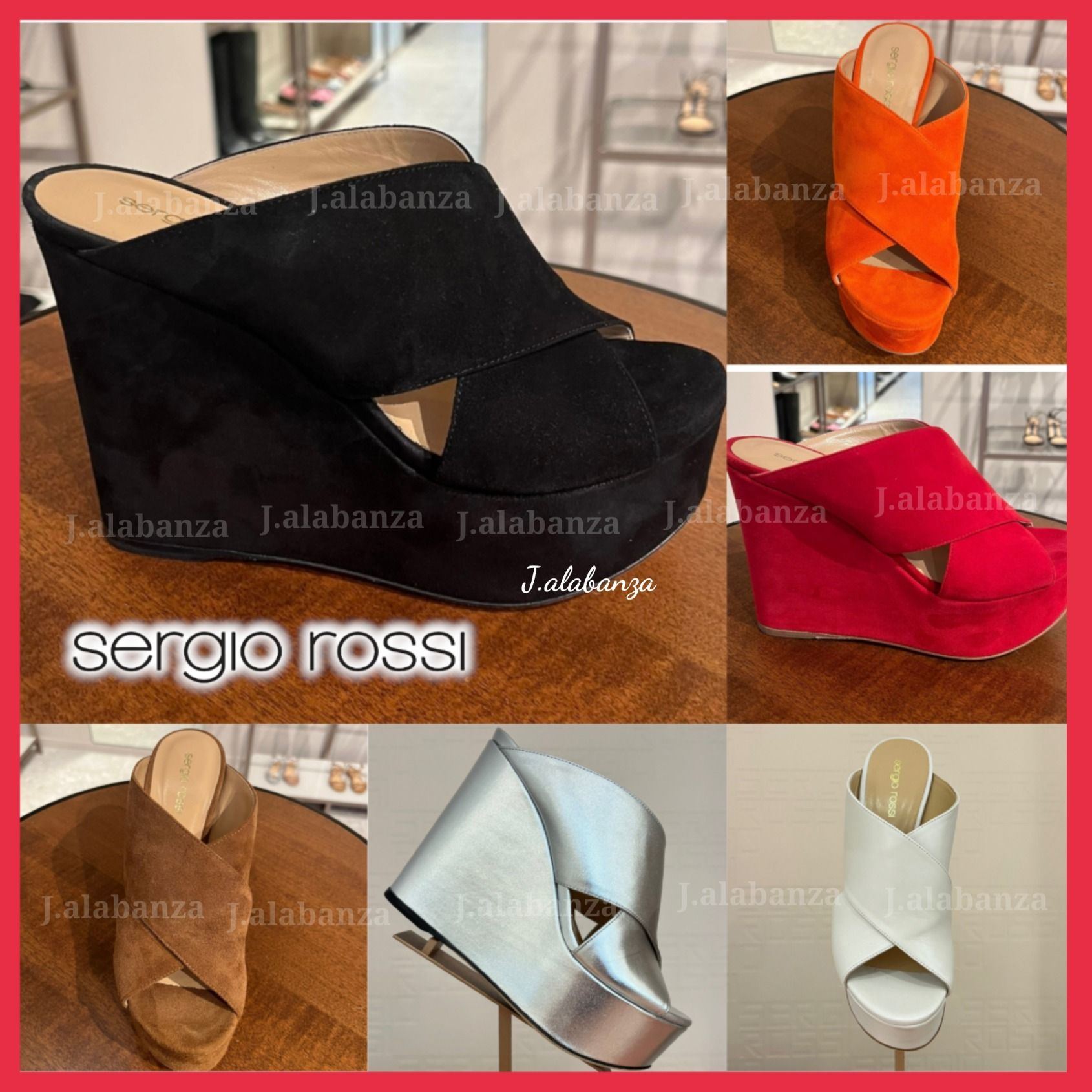 【Sergio Rossi】 Alma ウエッジ ミュール H75mm スエード セルジオロッシ☆6色 Alma Wedge Suede スエードサンダル SALE