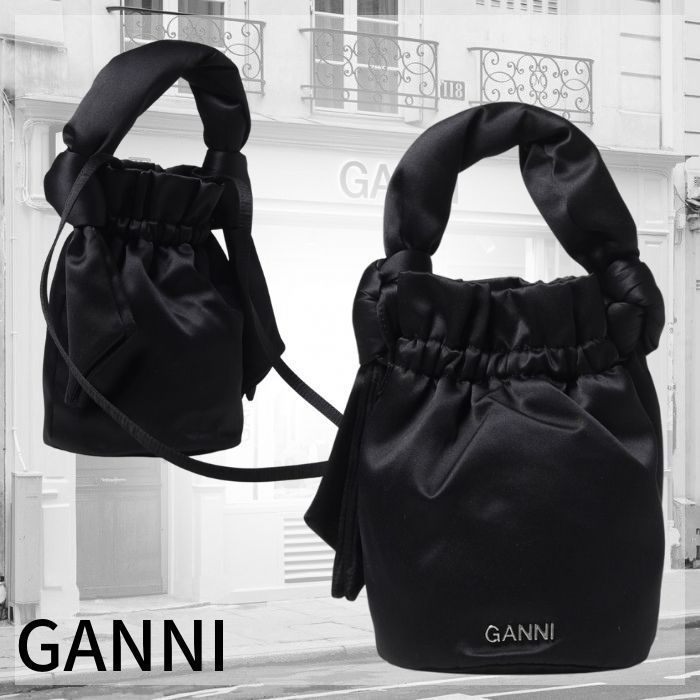 ★新品未使用★GANNI ガニー オケージョントップハンドルバッグ ブラック