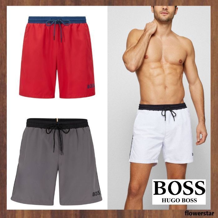 HUGO BOSS ヒューゴボス ショートパンツ -(S位) 黒x赤なし開閉