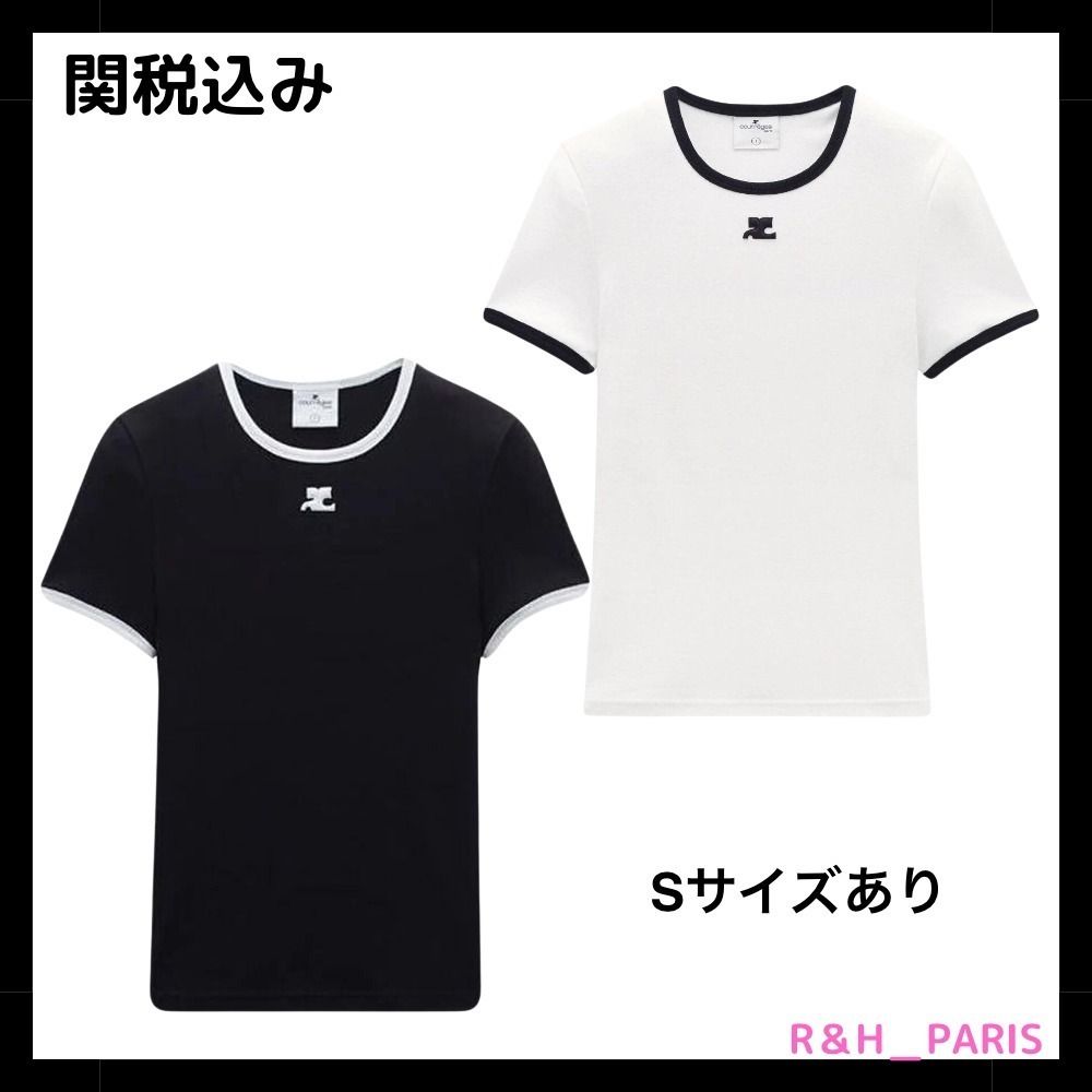 正規品【海外買付•正規品】Courrèges コントラストトリム Tシャツ