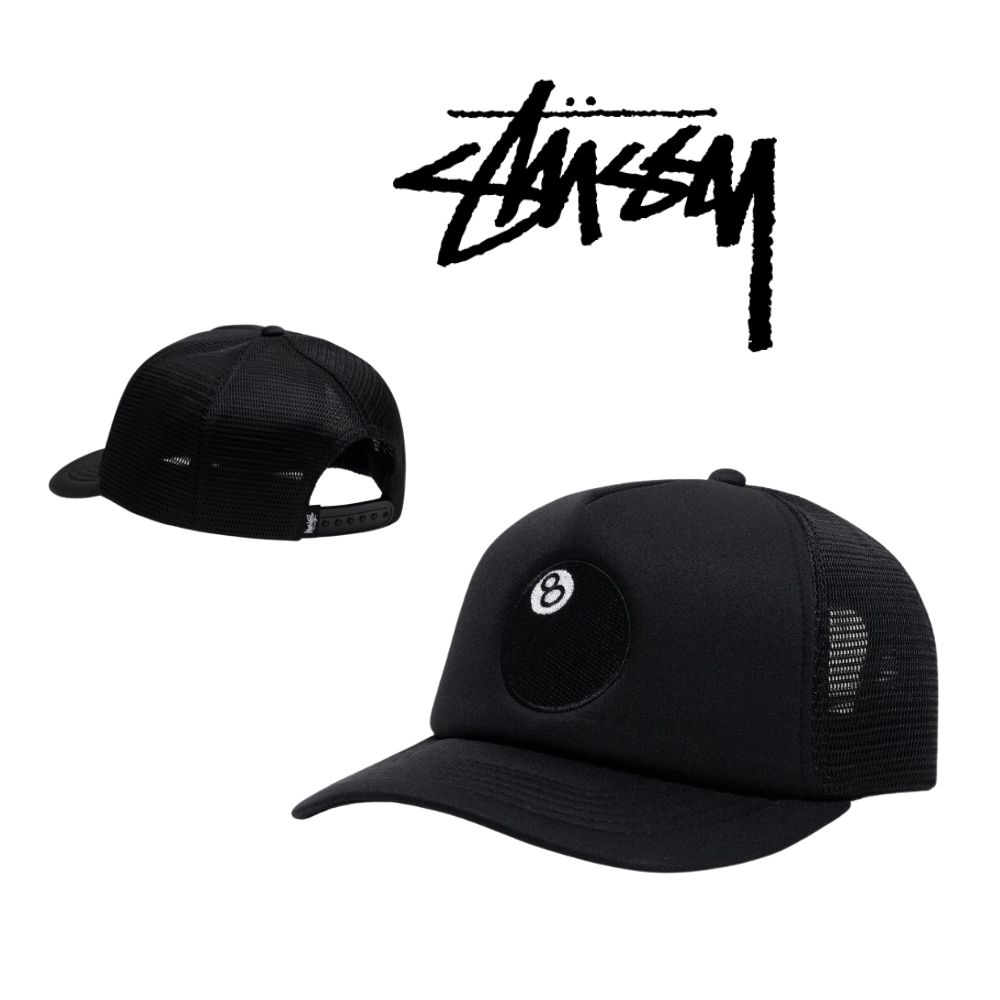 人気【Stussy】8 BALL TRUCKER CAP (Black) メッシュ キャップ (STUSSY 