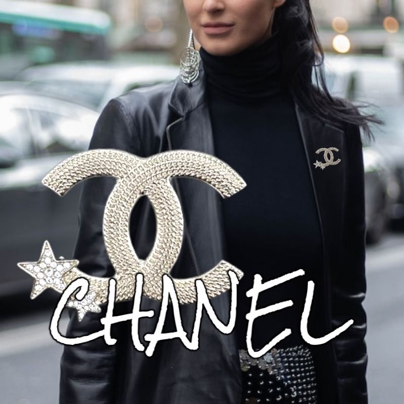 CHANEL【シャネル】ブローチ ゴールド 星 ロゴマーク クリスタル