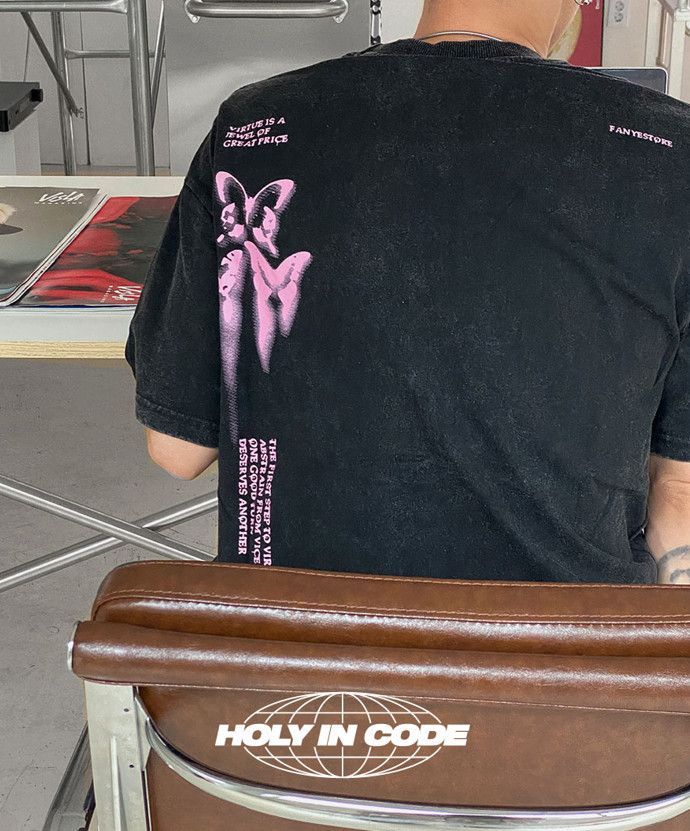 No.0291 washing butterfly half T (HOLY IN CODE/Tシャツ