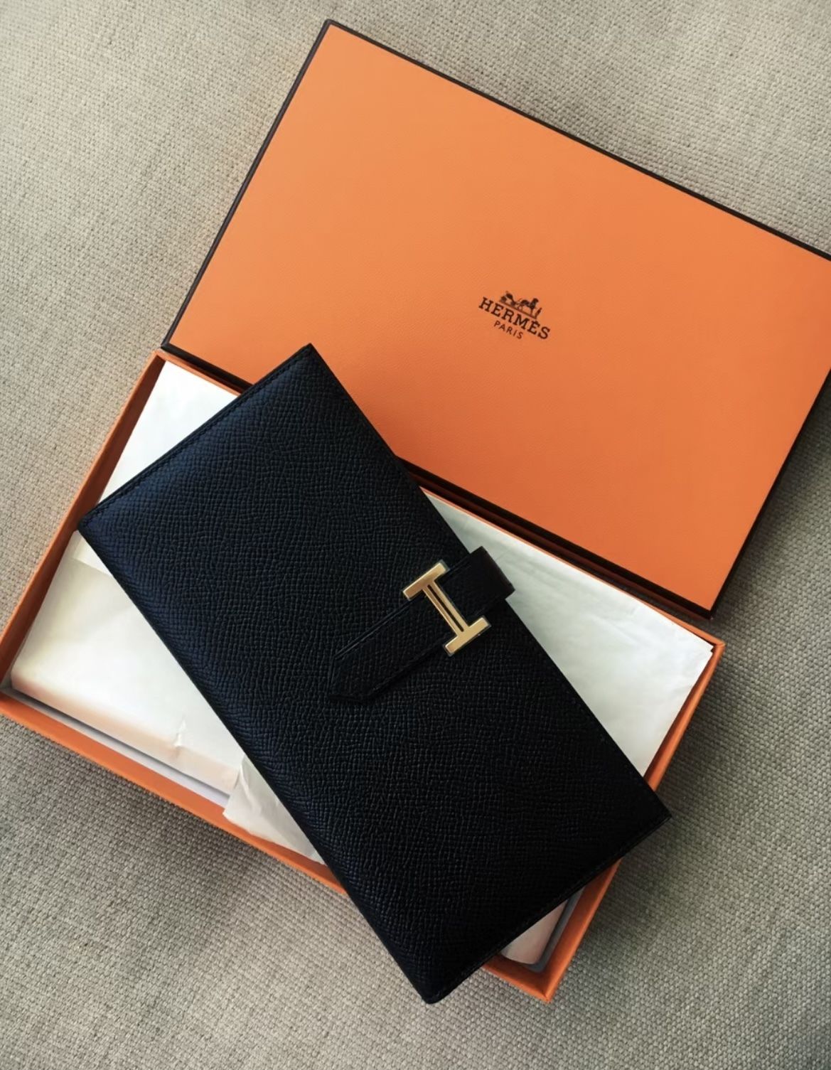 【極美品】HERMES 財布　マチあり　べアンスフレ　長財布