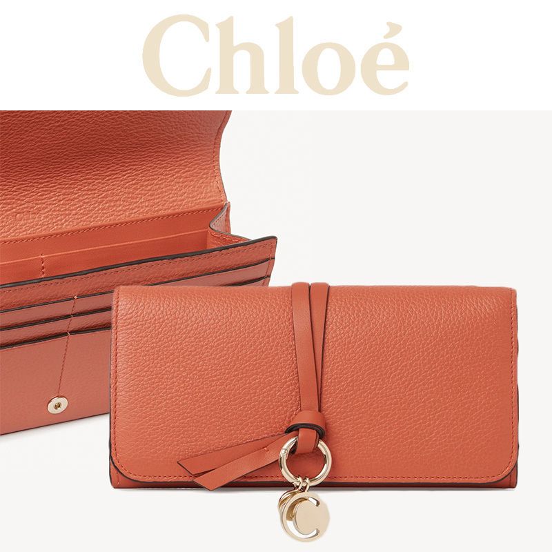 Chloe ALPHABET シャイニーカーフレザー 長財布CHC21WP715F57846