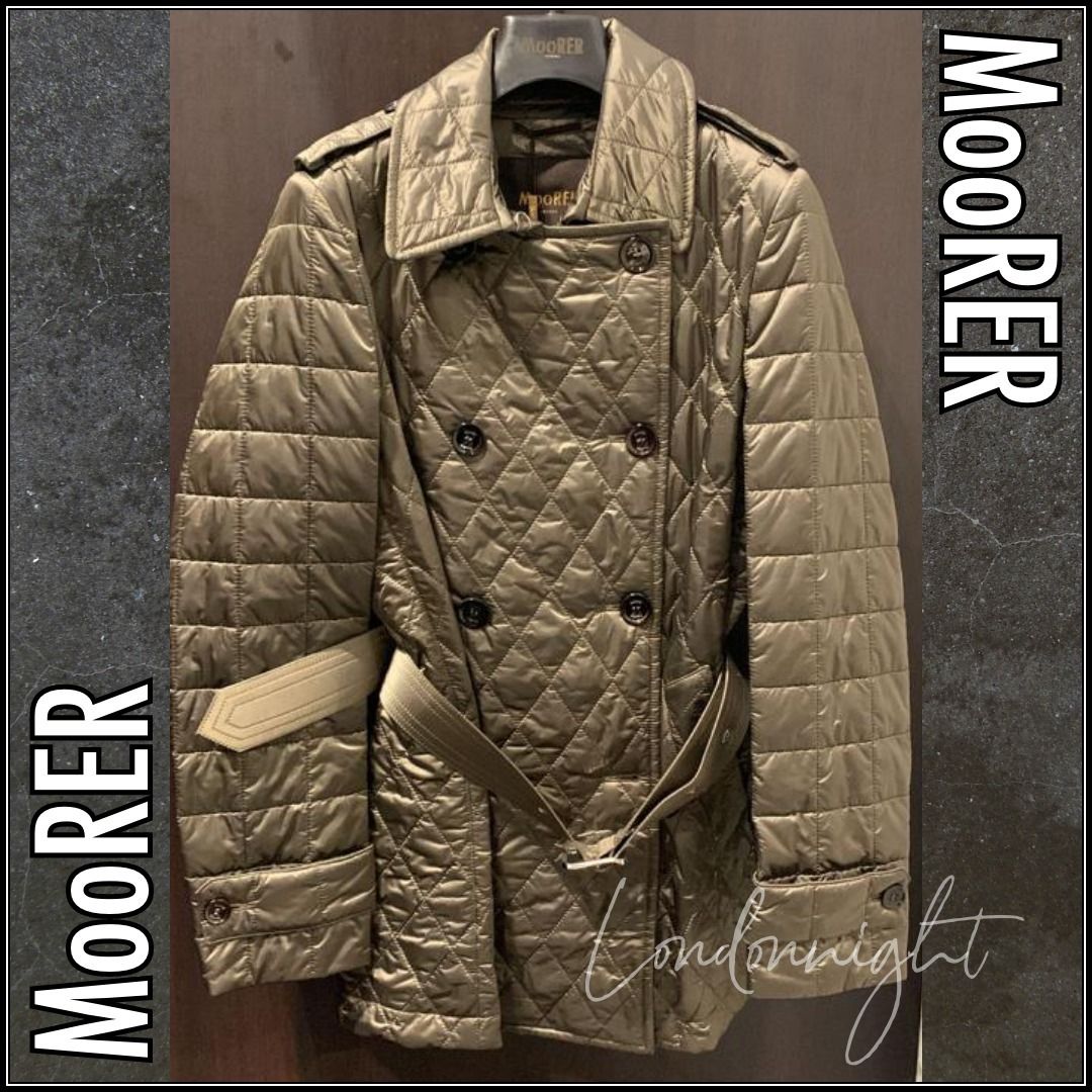 直営店【MooRER】キルティング トレンチ コート ミディアム丈 (MOORER