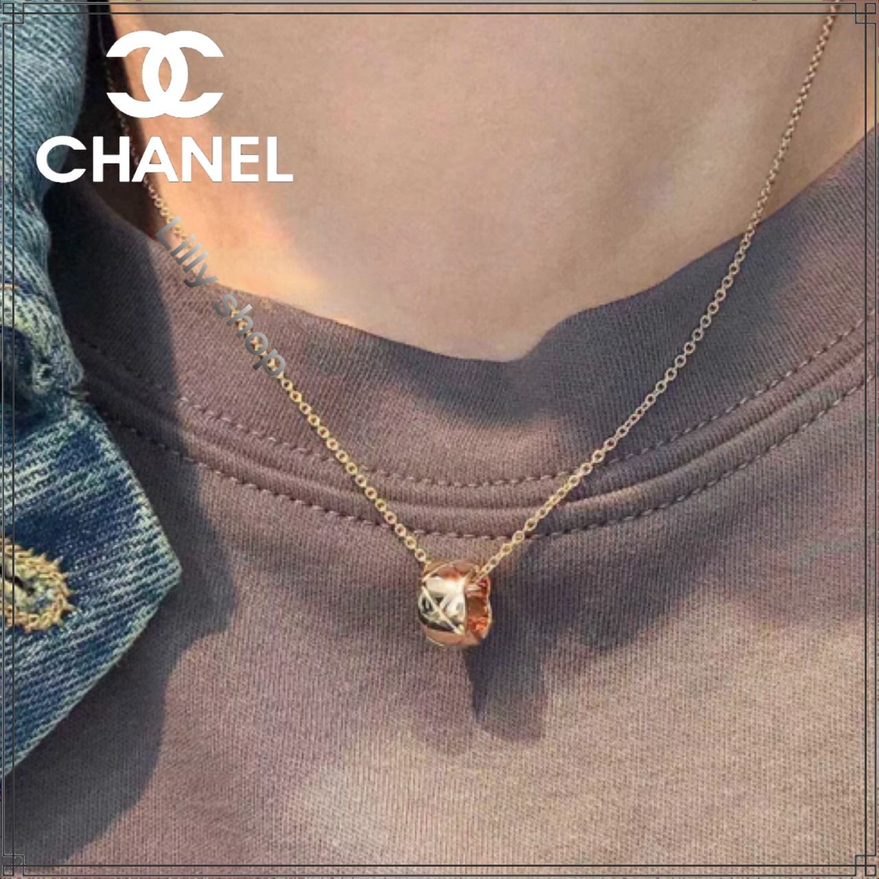18K》首元に煌めきを☆【CHANEL】コレクションネックレス