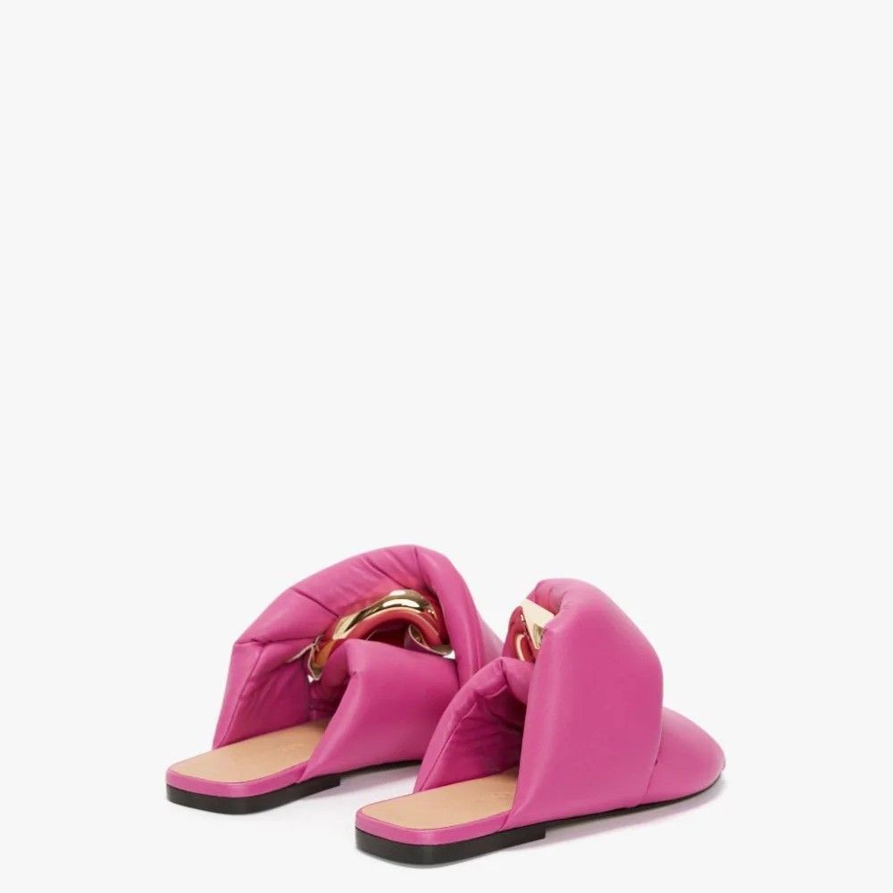【JW Anderson】チェーン Twistレザーサンダル JW Anderson チェーン ツイスト レザーフラットサンダル