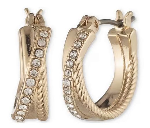 NEW【Ralph Lauren】クリスタル・ピアス★ Ralph Lauren】クリスタル ツイストロープ パヴェフープピアス