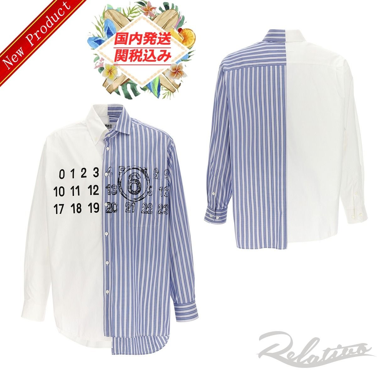 MM6 Maison Margiela】スプライスト ナンバリングシャツ (MM6 Maison