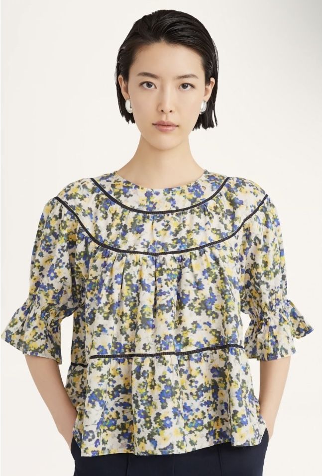 超人気の雑貨店 Merlette マーレットSol 花柄シグネチャーブラウス トップス