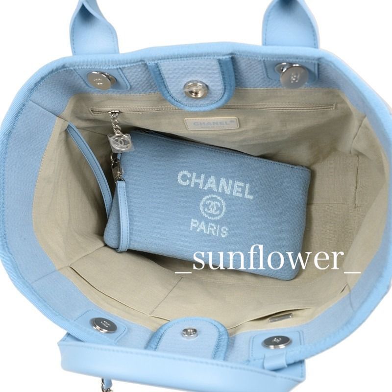 シャネル 22B ドーヴィル ボーリングバッグ ラージ ブルー シャネル ドーヴィル ボーリングバッグ ブルー (CHANEL/トート