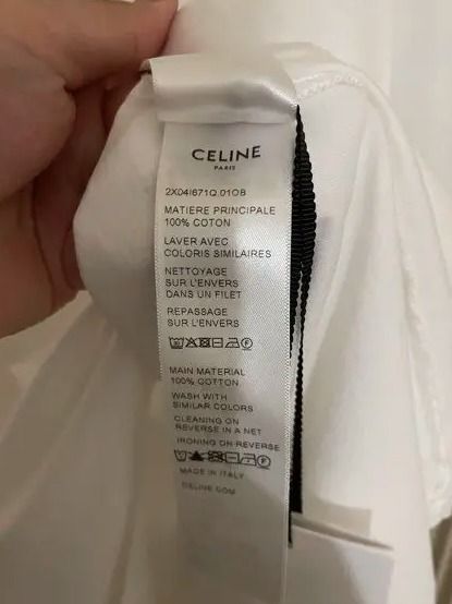 Celine Hedi Simane ロゴ トリオンフ刺繍入り ルーズTシャツ